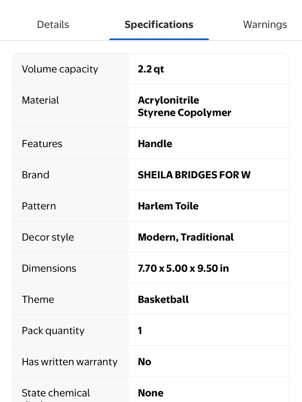 Sheila Bridges for Walmart Clear AcrylicPitcher w/Harlem Toile Scene - White - Picture 5 of 5